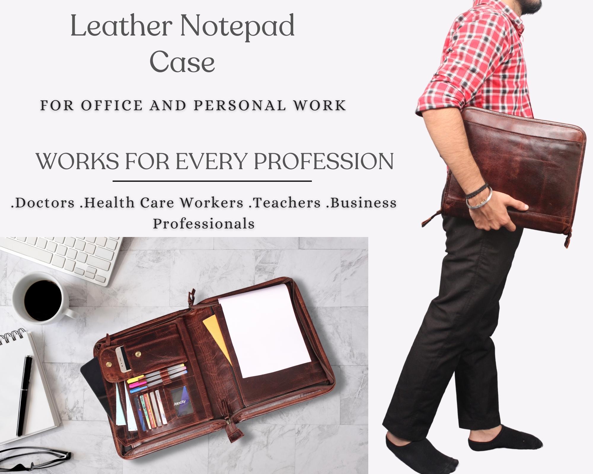  Buffalo Leather File folder Business Padfolio iPad Holder Document Organizer